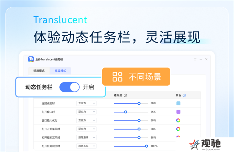 金舟Translucent任务栏桌面版