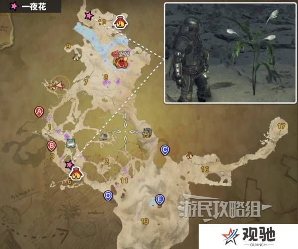 怪物猎人荒野一夜花的月华粉位置及获取途径一览图片3