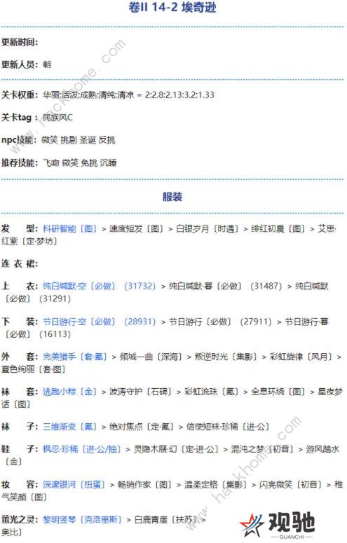 奇迹暖暖暗涌之潮攻略大全 第二卷第十四章全关卡高分搭配总汇图片2